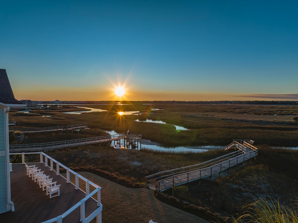 Soak in the sunset from the top level deck