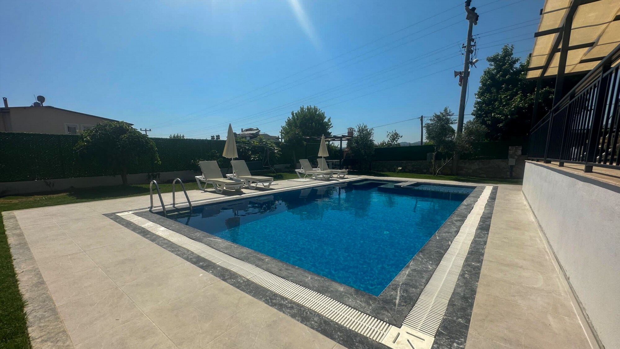 Dive into luxury in our private pool oasis.