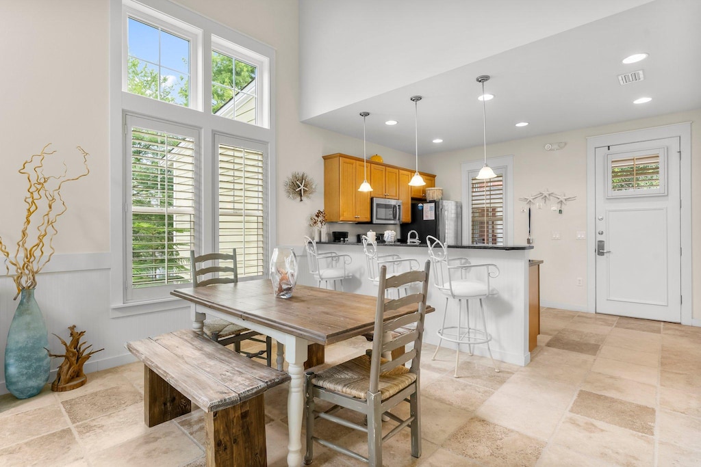 Open Concept Living, Dining & Kitchen