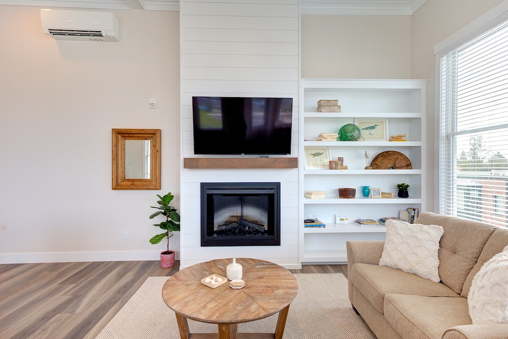 Gather around the electric fireplace