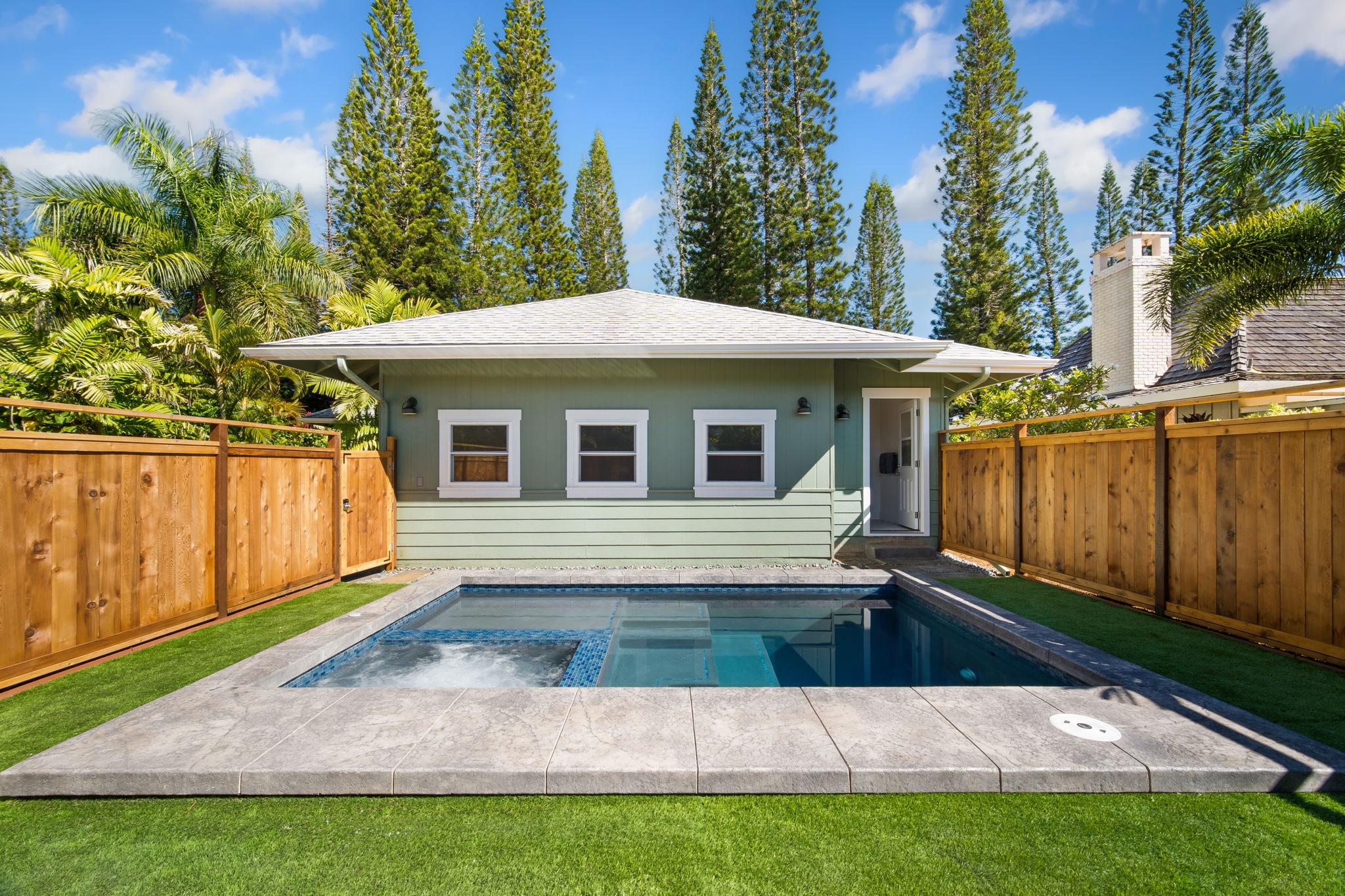 Private pool and hot tub