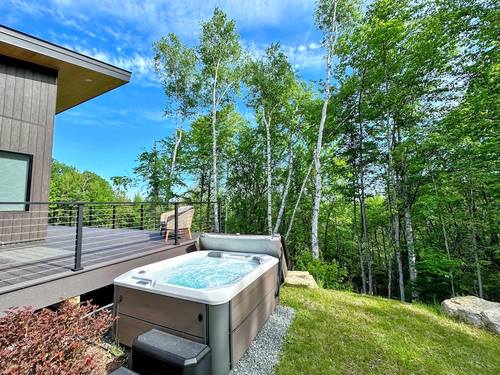 Soak in the seasonal views while enjoying the private hot tub