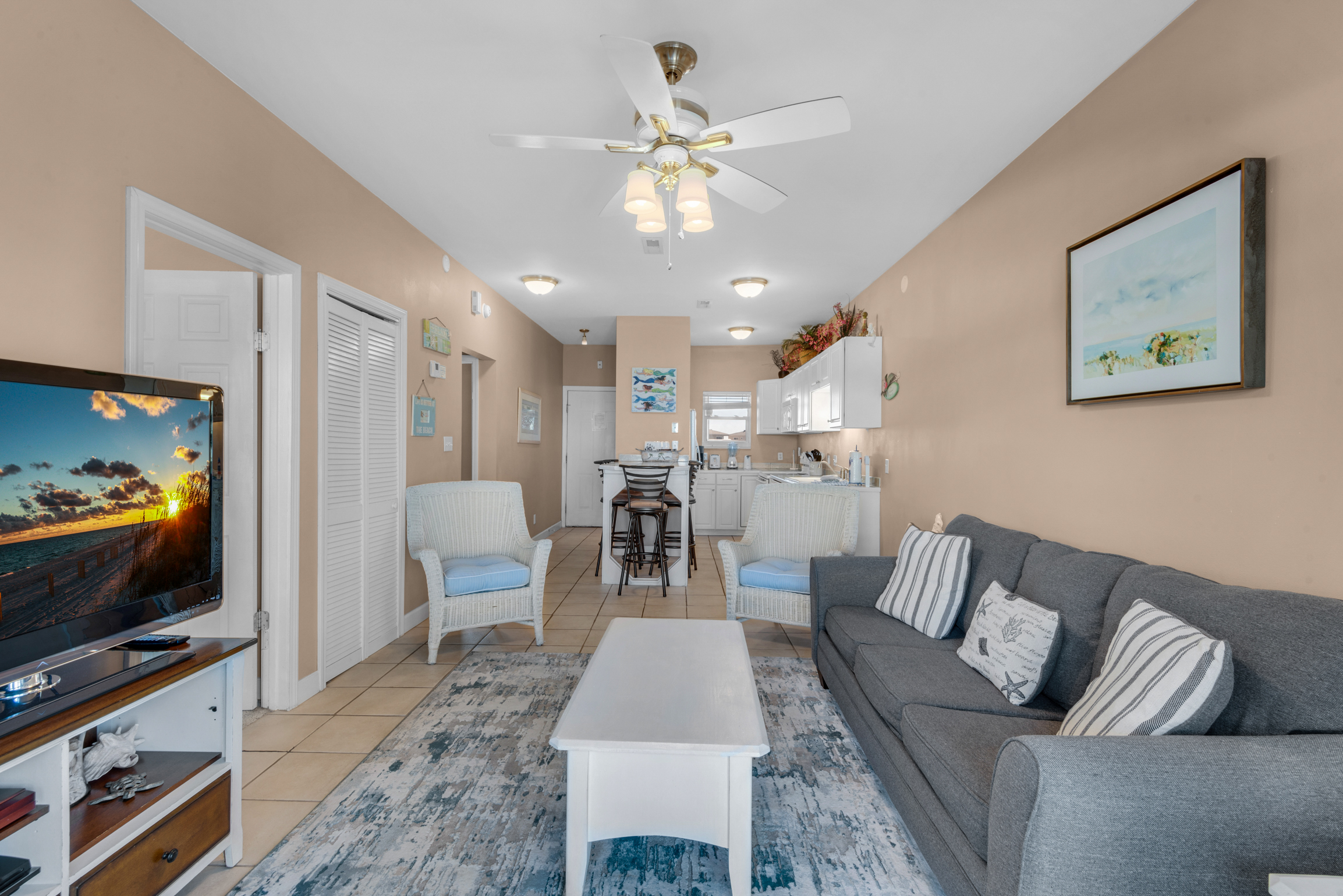 Living room to kitchen view