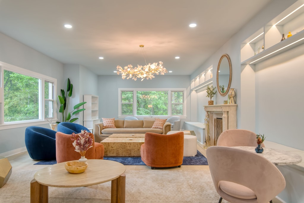 Sink into comfort in our living room with plush seating.