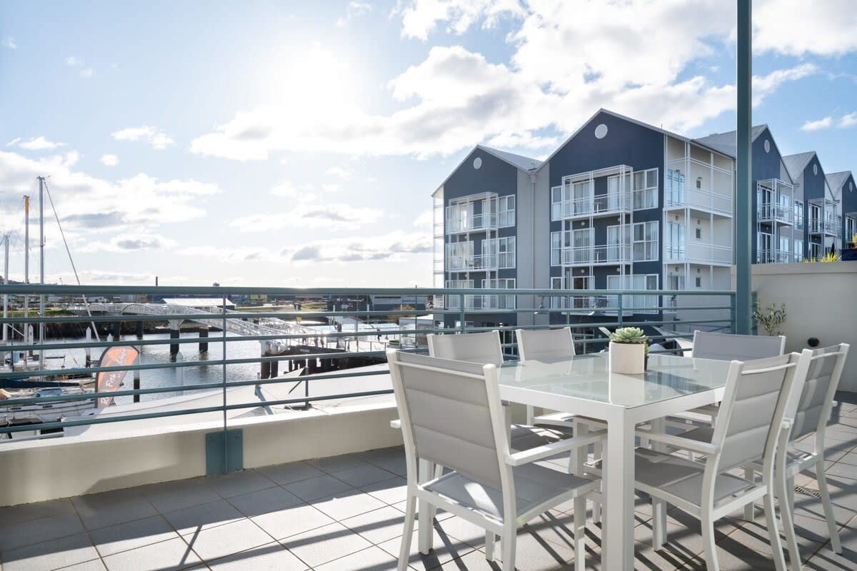 Enjoy the spectacular views of Seaport Marina from the comforts of the deck