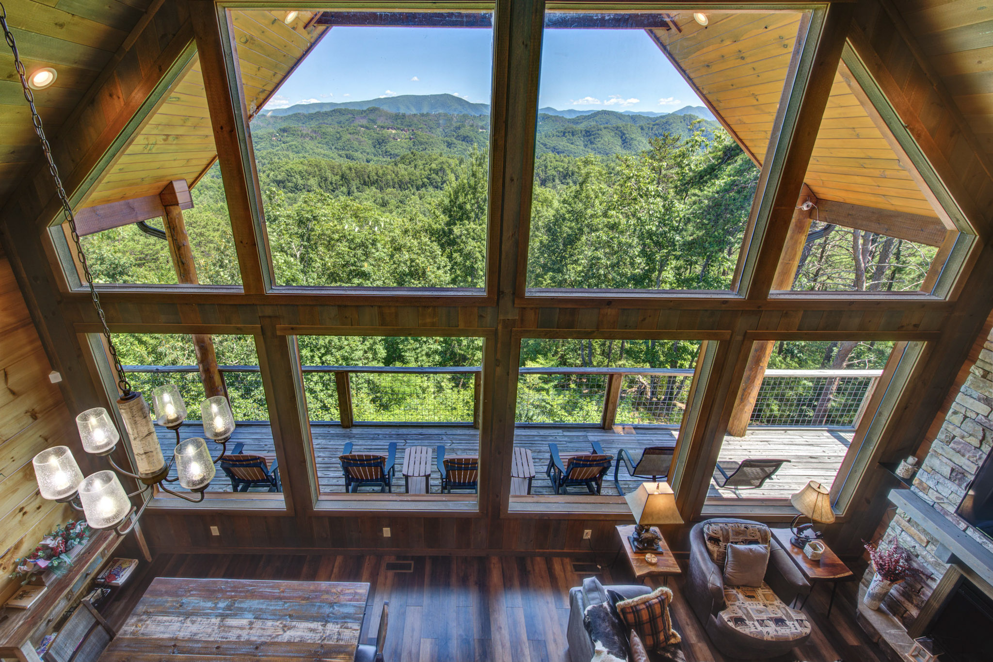 Massive Windows with incredible view of the Smoky Mountains