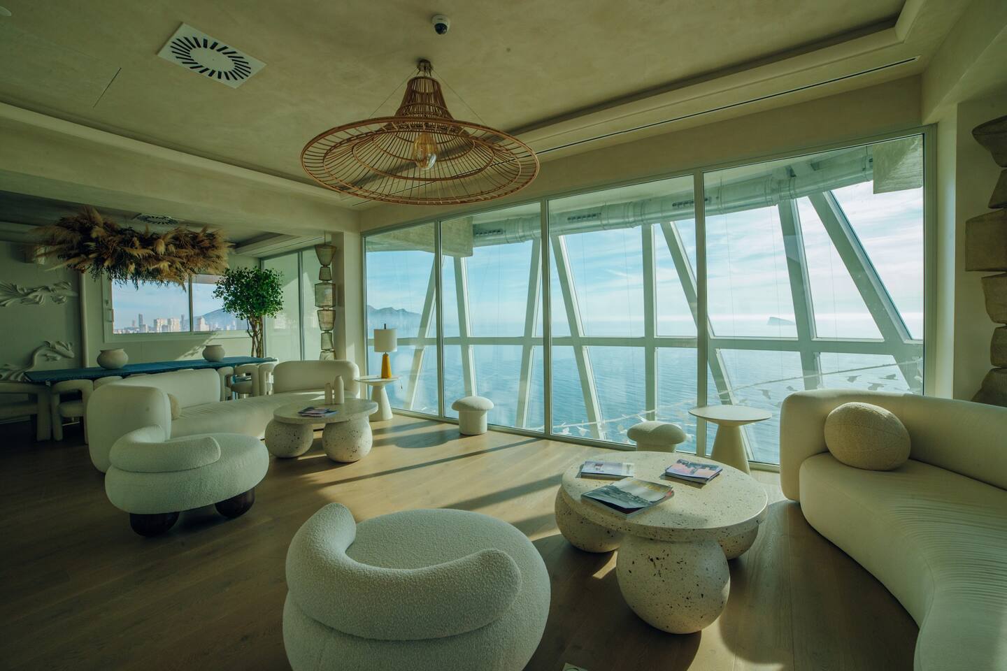 Living room with modern style and breathtaking sea views.