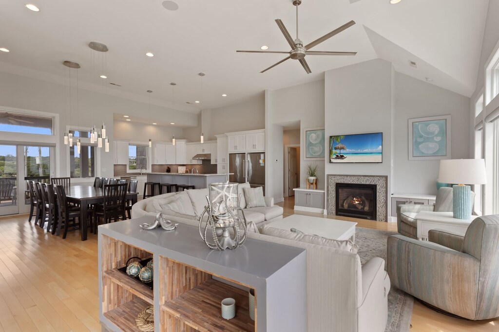 Unwind in the spacious Living Area with a Flat Screen TV and plenty of natural light.