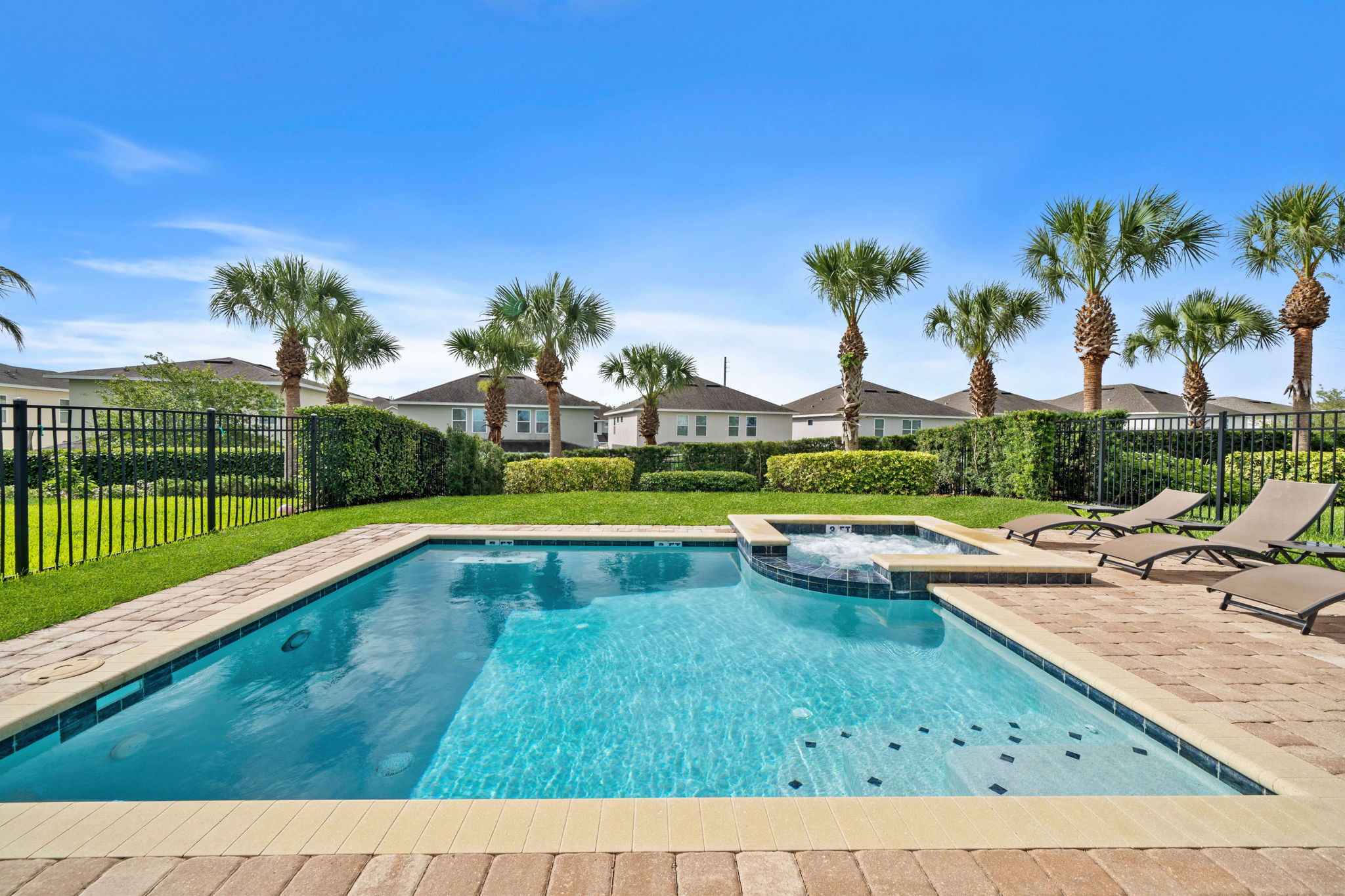 Dive into luxury with serene private pool of the home in Kissimmee Florida - A serene escape where you can unwind and rejuvenate in style - Experience the epitome of luxury living with your own private pool, where every moment is yours to cherish