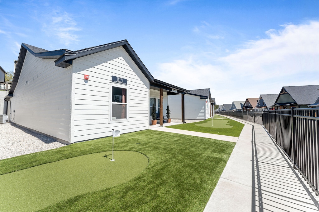 Paved Walkway to the door, Putting Greens!