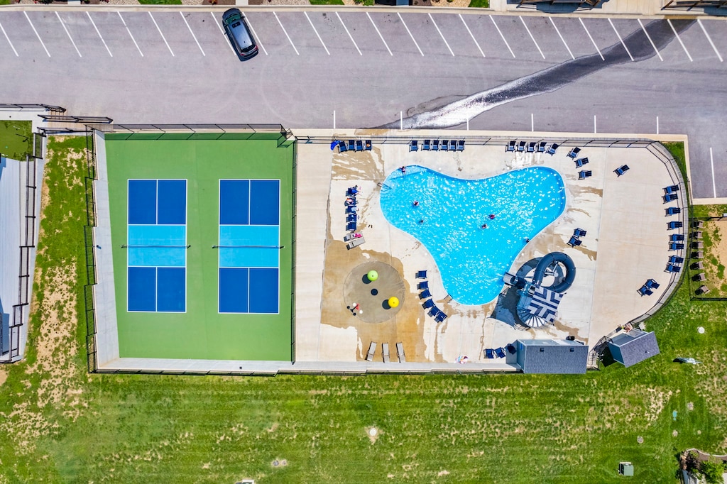 Aerial View of Outdoor Amenities at Branson Cove-All Within Walking Distance!