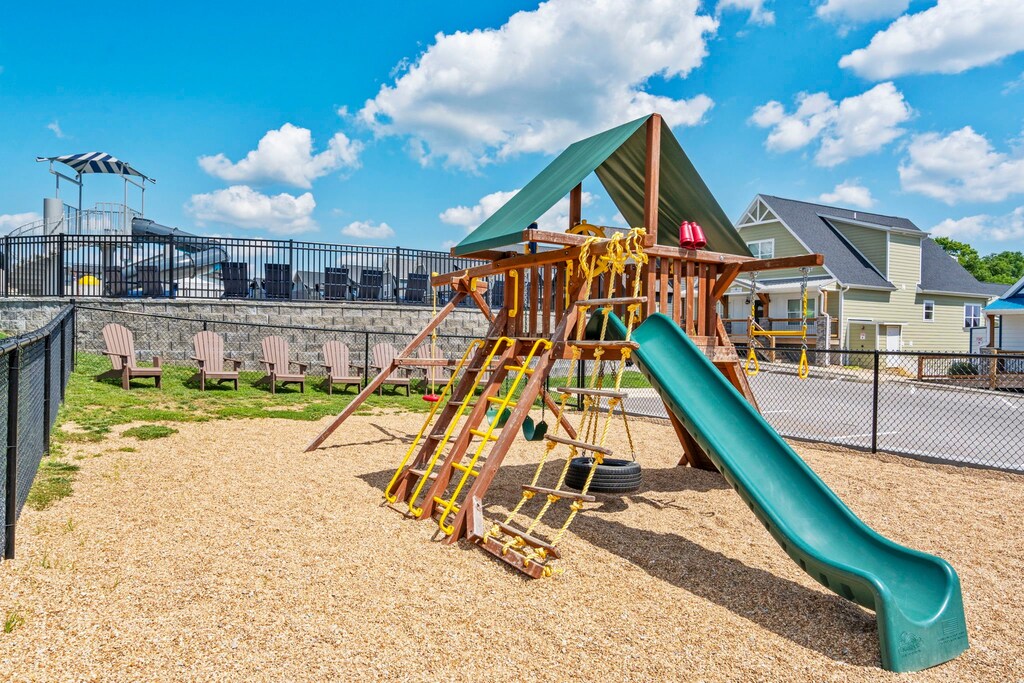 Fenced Playground Area with Seating- A Great Place for the Little Ones to Play While you Relax