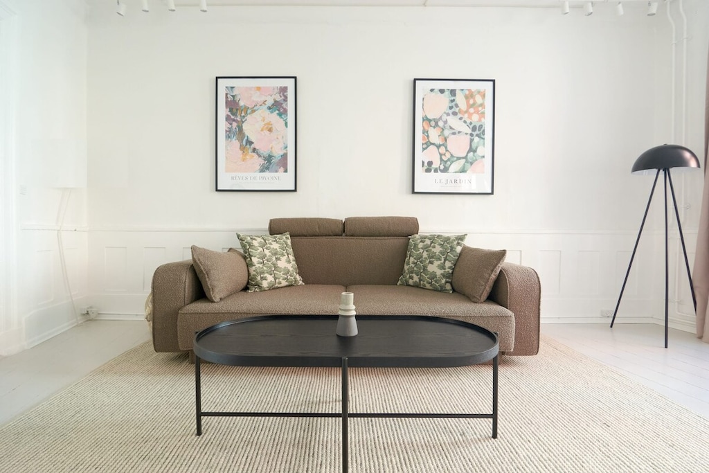 The sofa folds out to a bed, providing additional sleeping space for two additonal guests and ensuring that everyone has a comfortable place to rest.