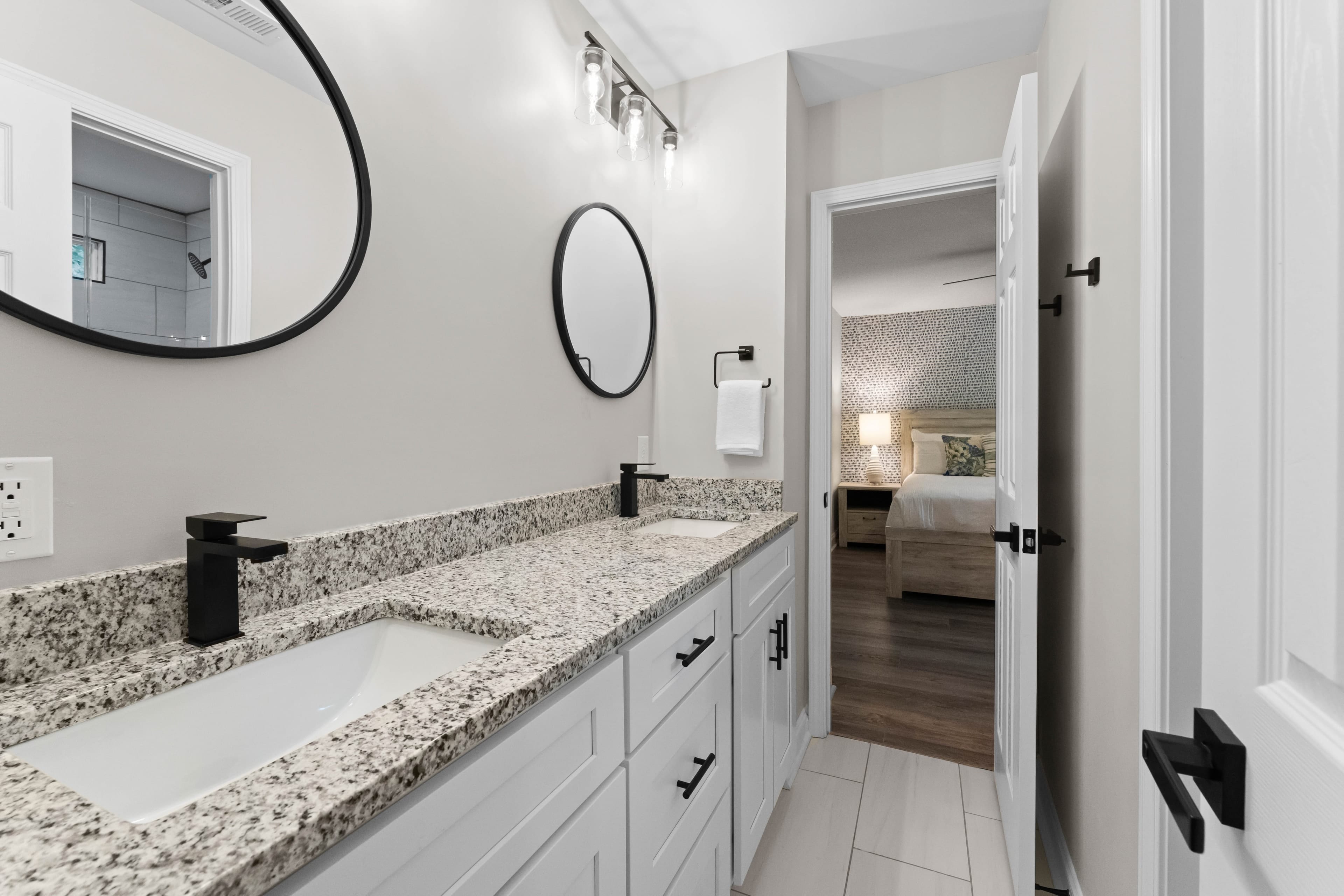 Main Level king #2 & Main Level king #3 shared jack and jill bath.