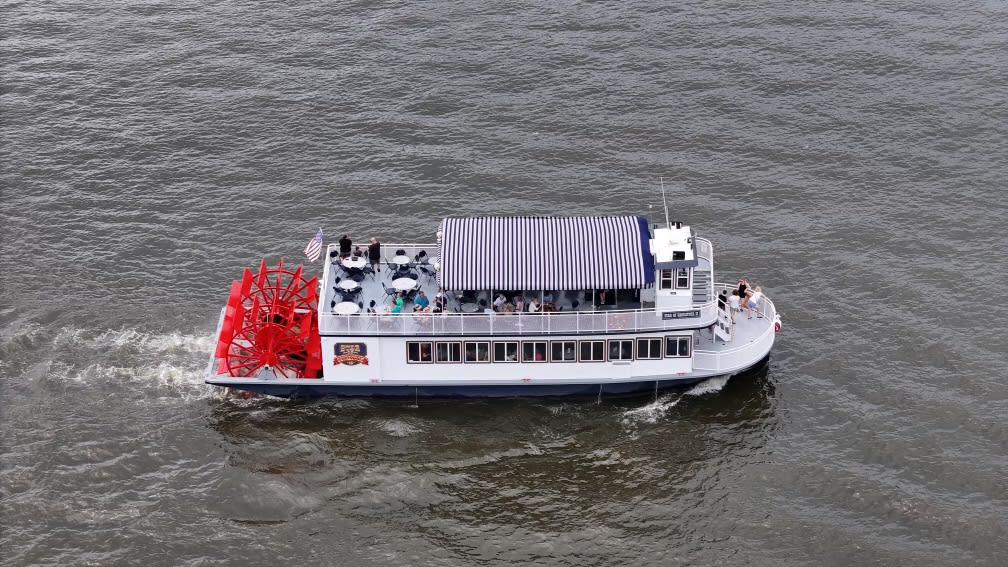 The Star of Saugatuck II is a Stern Paddlewheeler And Comes Right By The Complex