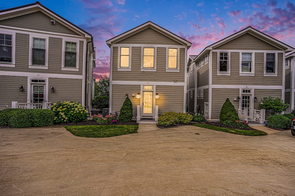The Front of the Vacation Rental Condo at Dusk