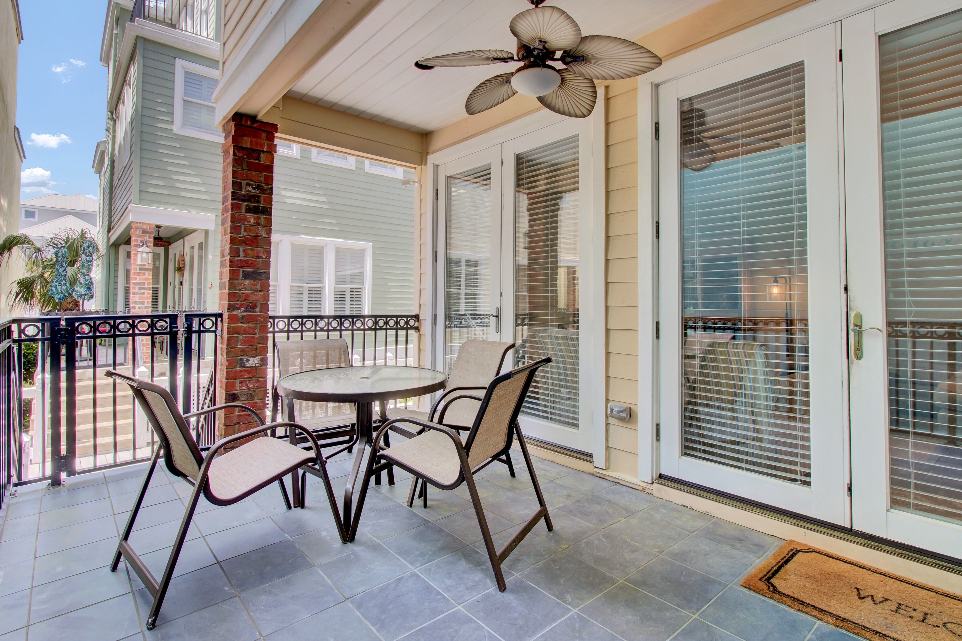 Balcony overlooking the boardwalk.