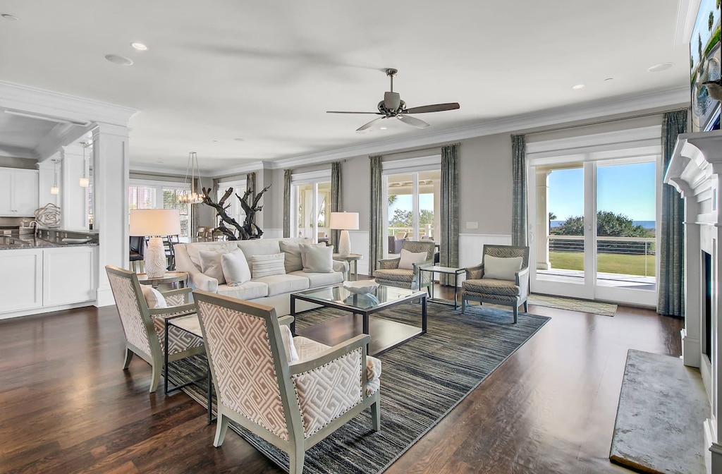 Plenty of seating in the living area.