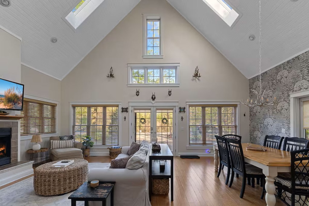 Deer Haus's open design allows easy access between the living and dining rooms.