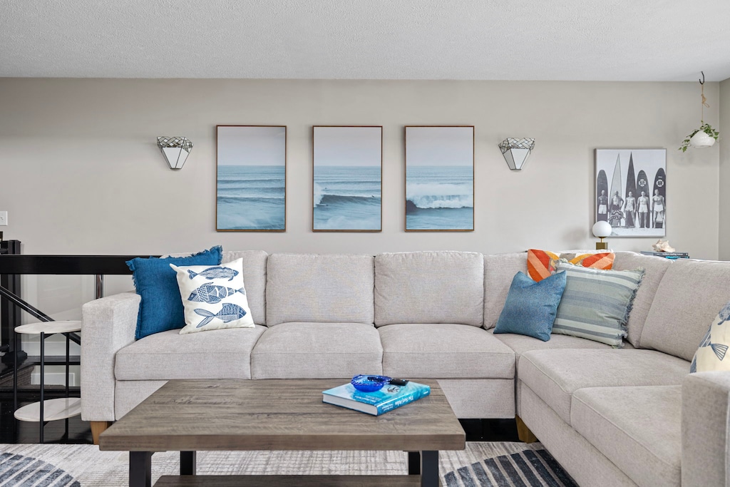 With ocean-themed decor and a plush sofa, it's the perfect spot to unwind and get lost in a good book. Ready to dive into comfort?
