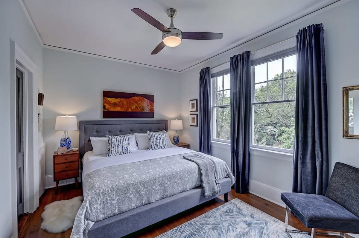 Minimalist Bedroom with Ceiling Fan