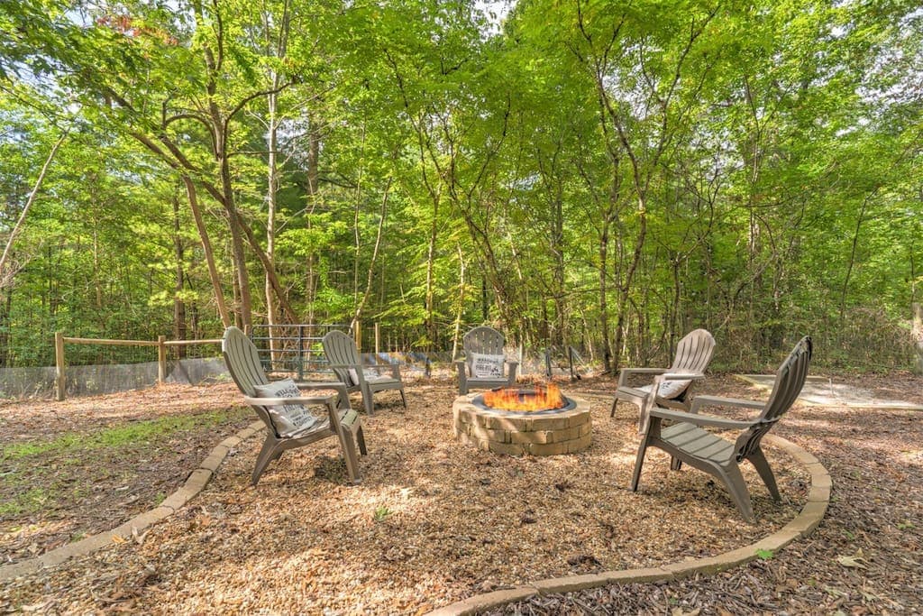 Fire pit in the backyard