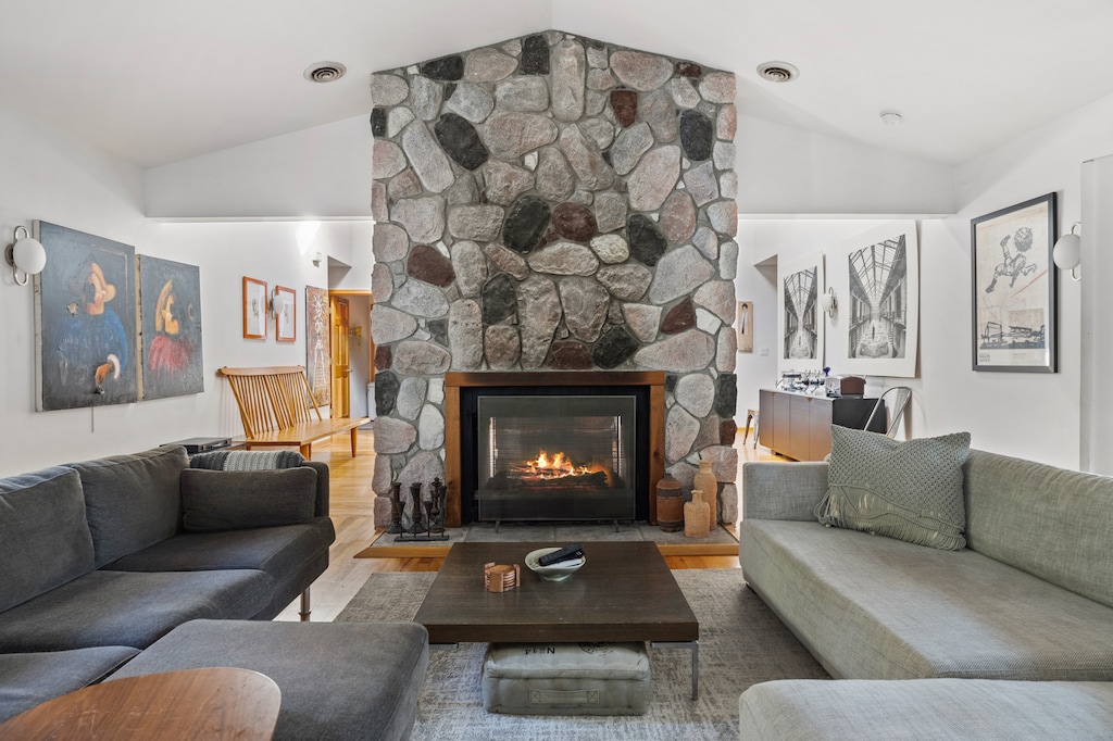 Keep yourself warm through the winter chill next to the fire.