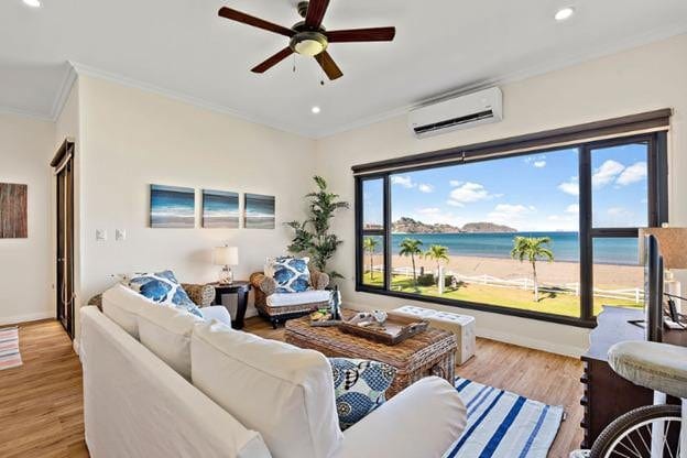 Living Room with Awesome Beach Front View