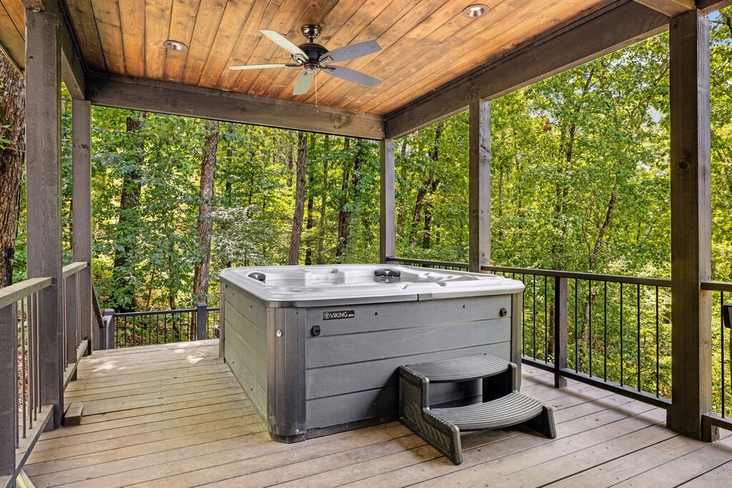 Hot tub with great views