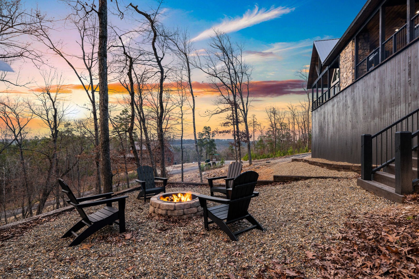 Fire pit with firewood provided