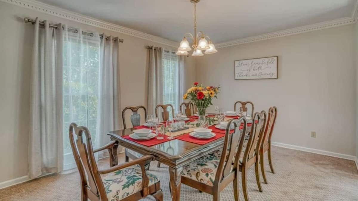 Large table for family meals