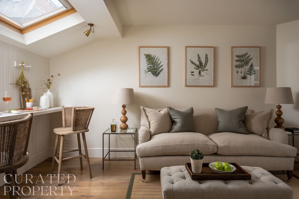 Living room and dining space