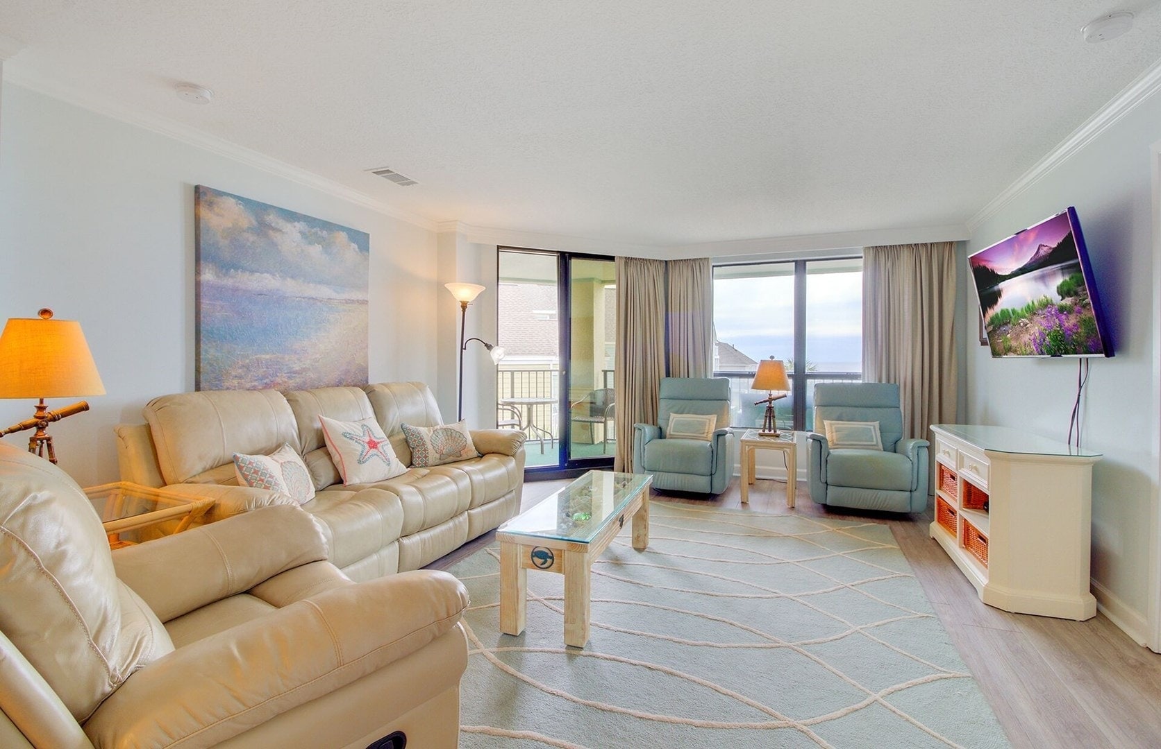 Living room with ocean views.