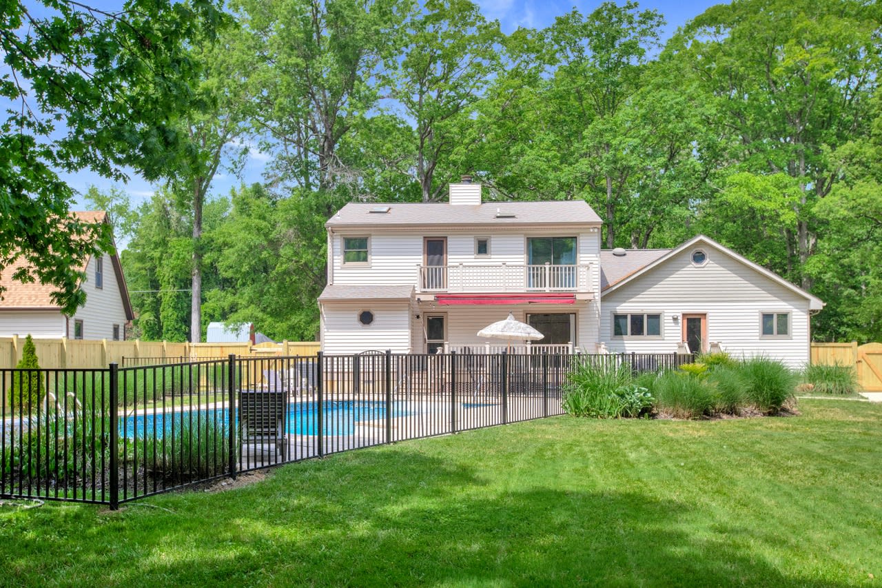 Safety fence around pool