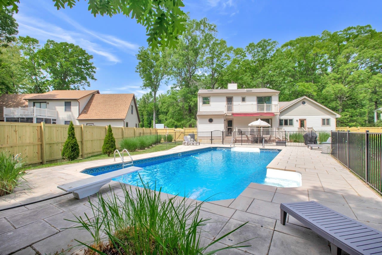 Gorgeous pool in gigantic fenced in backyard