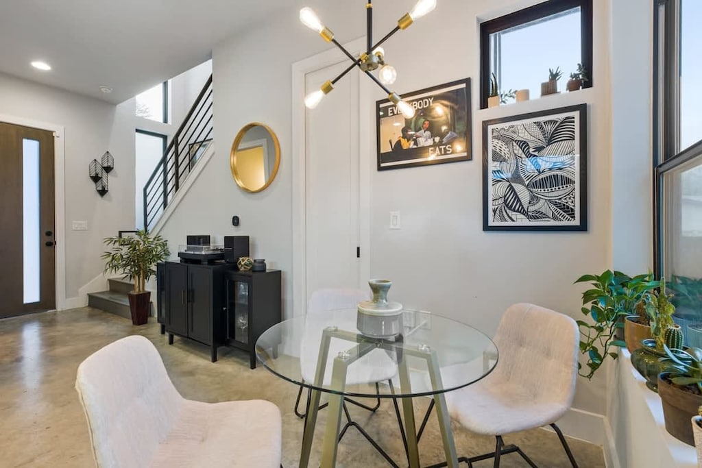 Dining area with record player