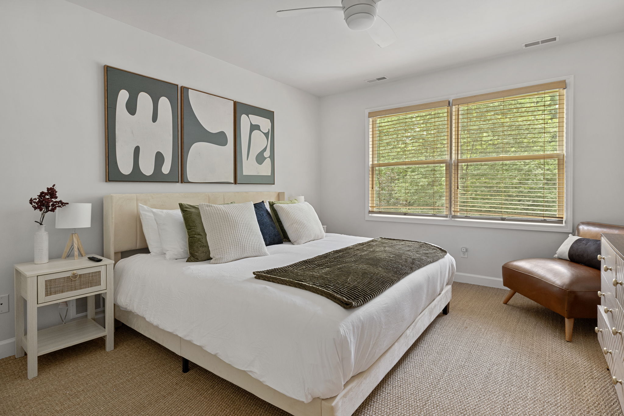 Bedroom 2 is on the upper level & has a king-size bed.