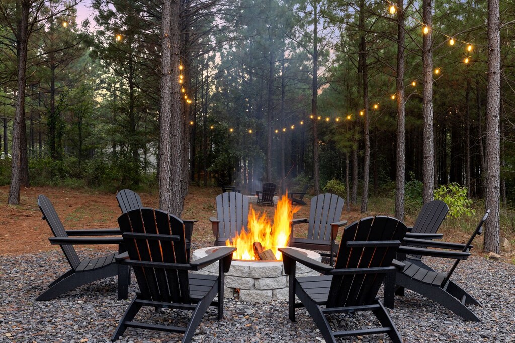 Fire pit with firewood provided (multiple fire pits at this cabin)