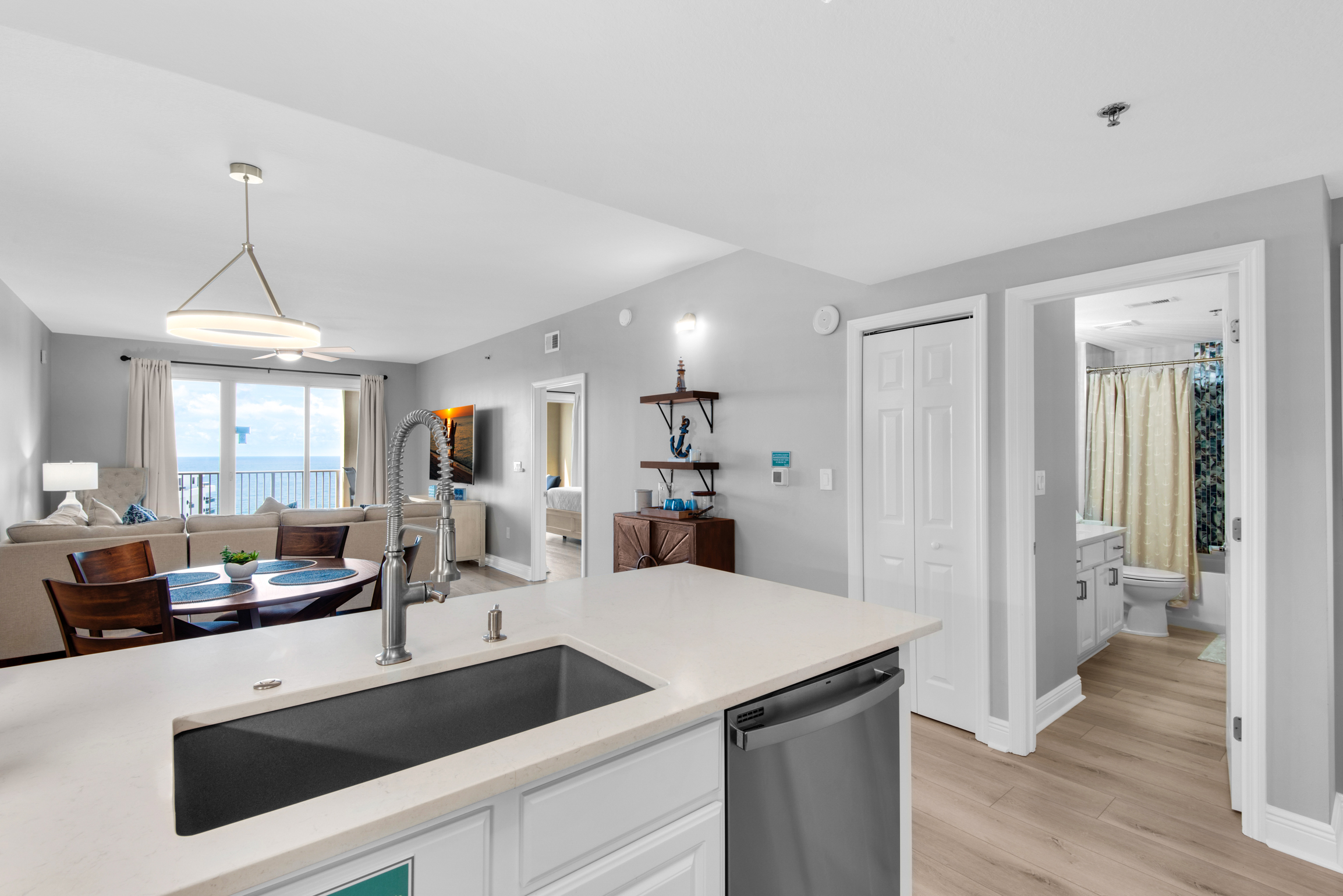 Kitchen to living room view