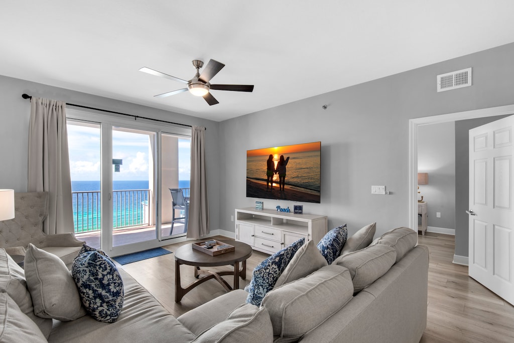 Living room with flat screen TV