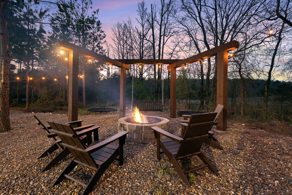 Fire pit with firewood provided