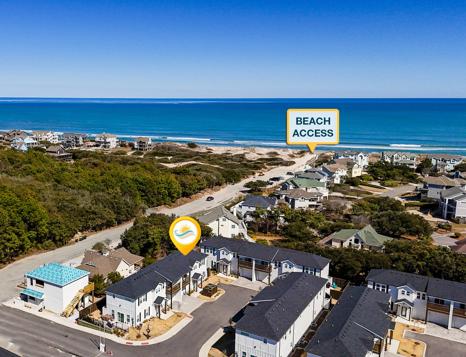 OBX Beach Retreat is just a 1-minute walk to the nearby beach access!