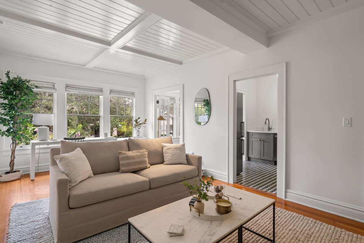 Sunlit Living Area with Samsung TV