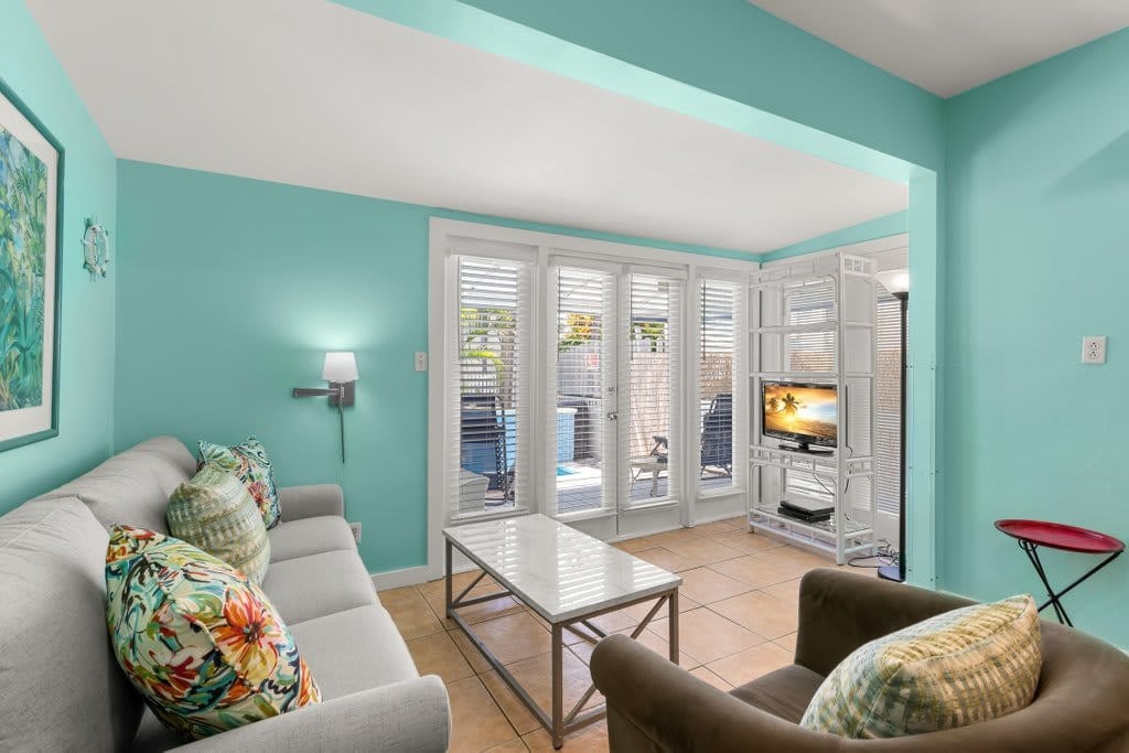 "Poolside Retreat" Living Area with Back Porch Access