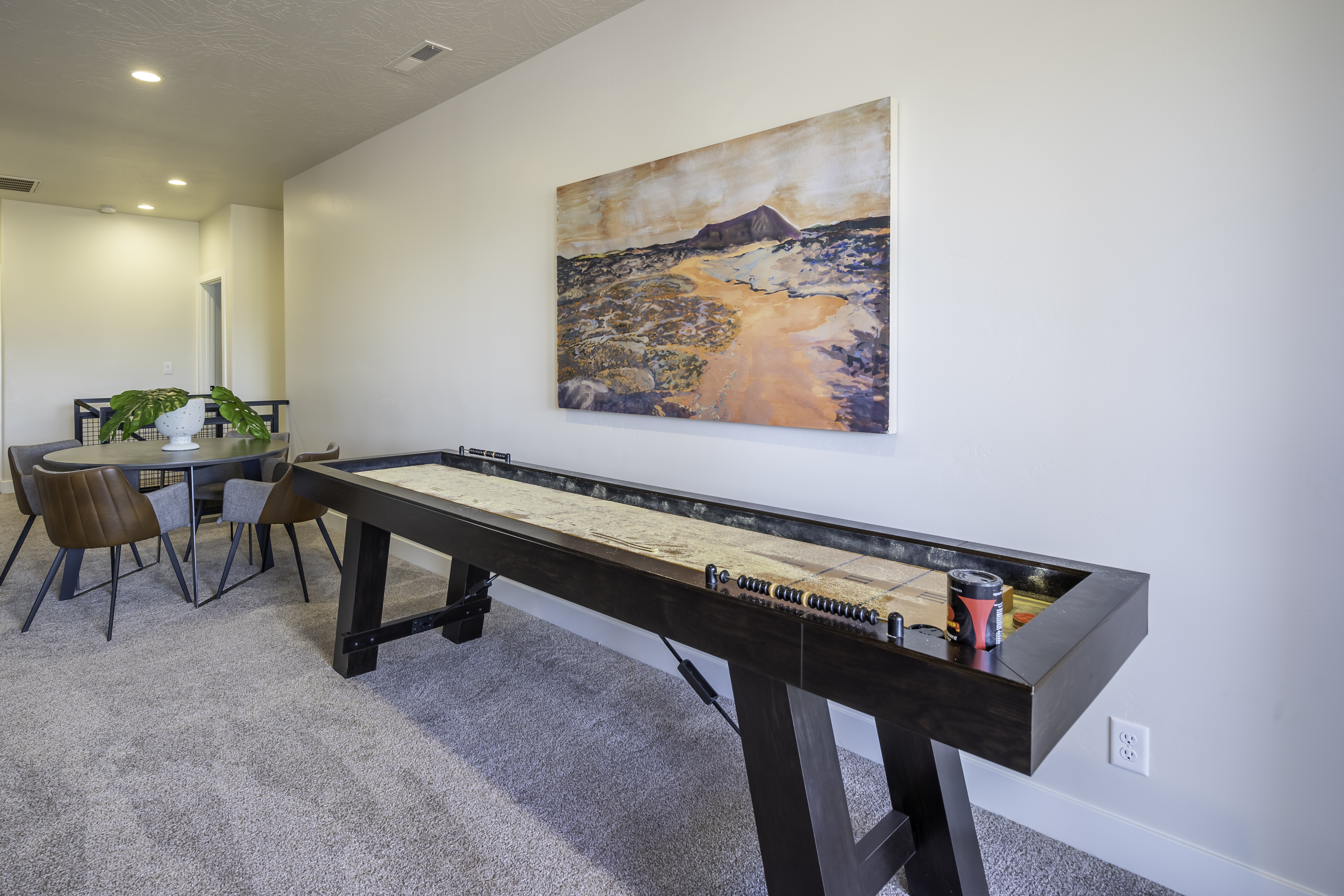 Shuffleboard table in the upstairs living room - perfect for a game night!