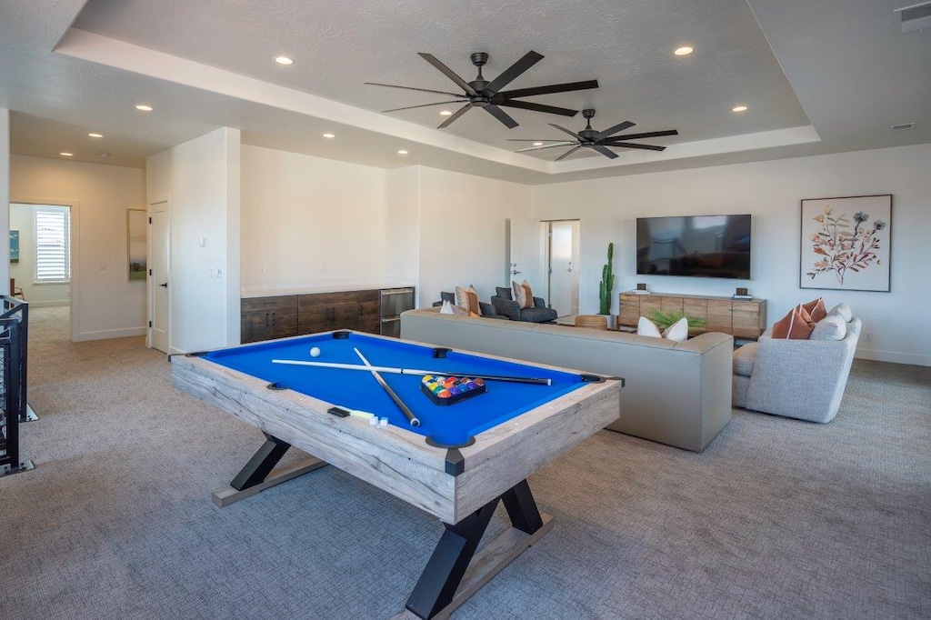 Pool table in the upstairs living room