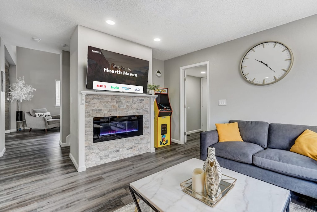 Experience a nostalgic touch of fun with our Pac-Man game in the living room.