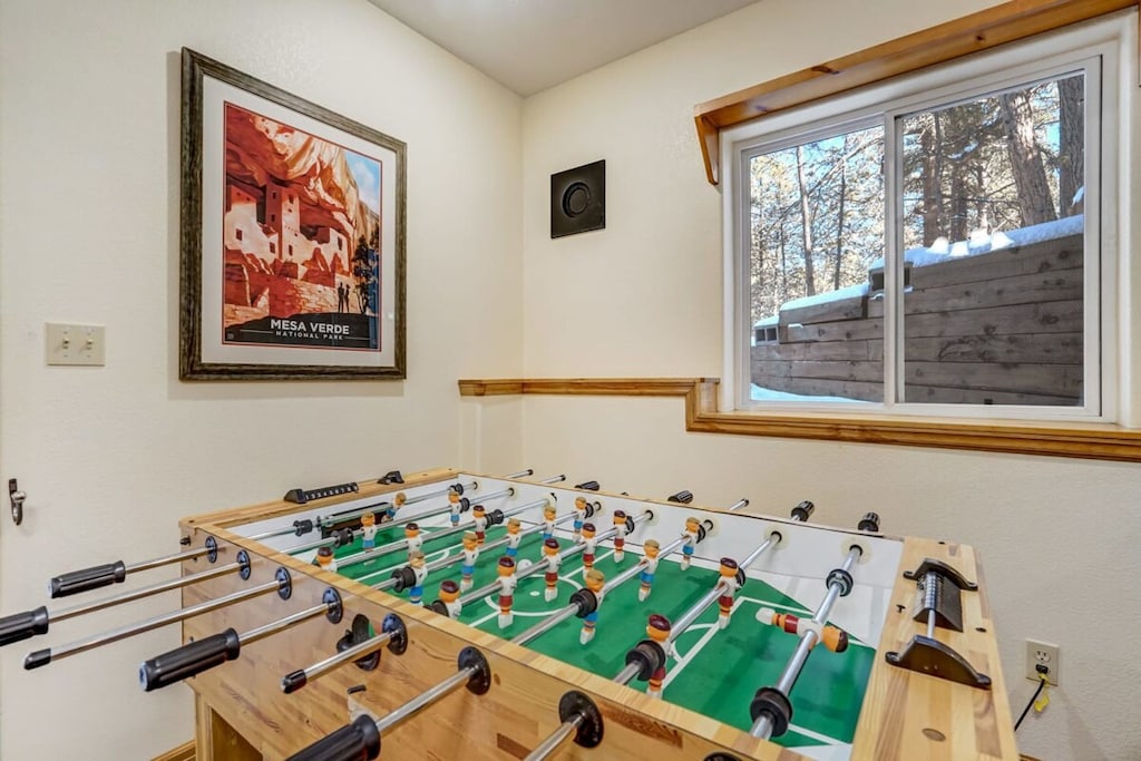 Enjoy a game of foosball in our designated gaming area—an exciting and competitive addition for entertainment and camaraderie.