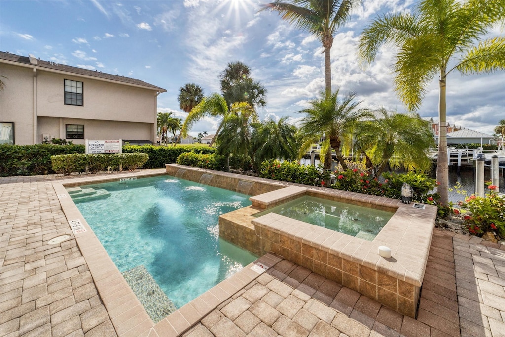 Sparkling communal pool & spa