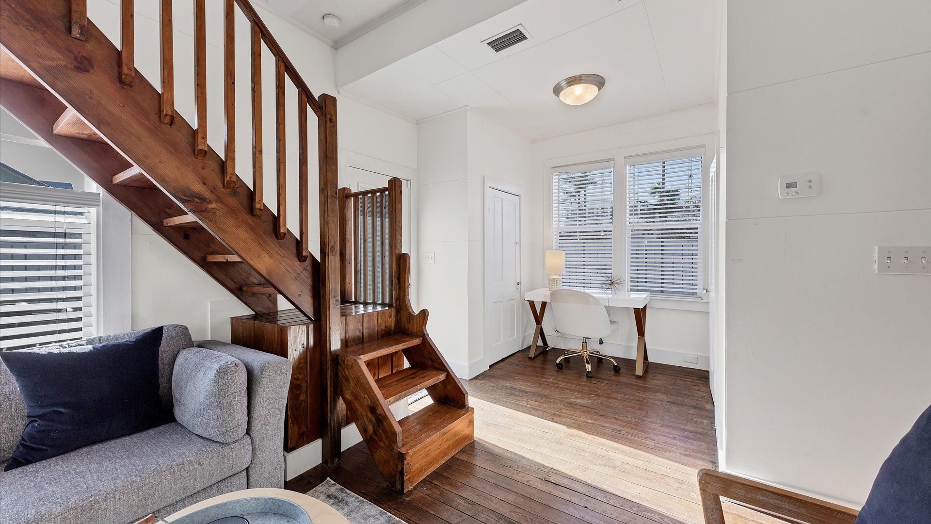 Stairs up to the sleeping area